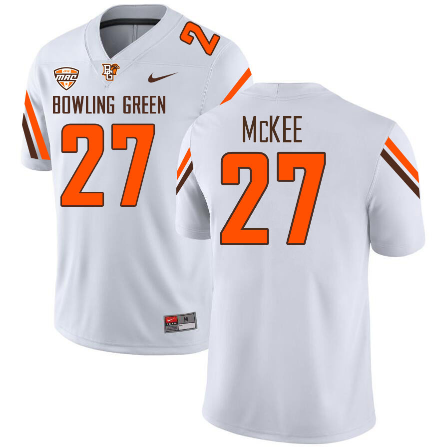 Bowling Green State Falcons #27 Treyton McKee College Football Jerseys Stitched-White